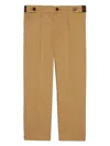 Gucci Web Stripe Cotton Trousers In Neutrals