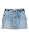 Gucci Denim Mini Skirt With Web In Blue