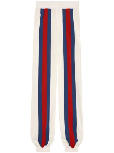 Gucci Web-stripe-detail Panelled Track Pants In Weiss