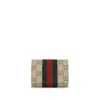 Gucci Web Stripe Gg Canvas Wallet In Beige
