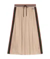 Gucci Web Stripe Gg Logo Print Skirt In Nude