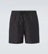 Gucci Web Stripe Gg Swim Trunks In Black