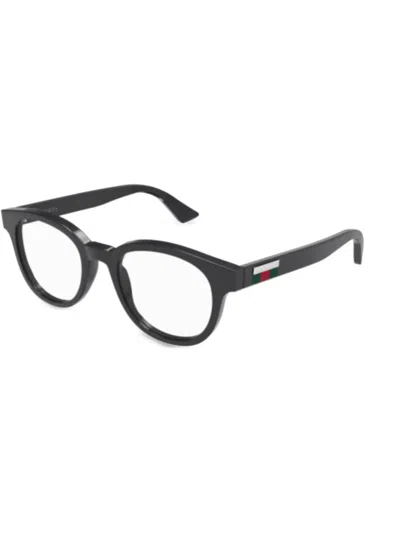 Gucci Web-stripe Glasses In 灰色