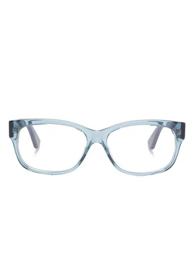 Gucci Web-stripe Glasses In Blue