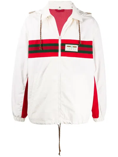 Gucci Web Tape Coach Jacket In White