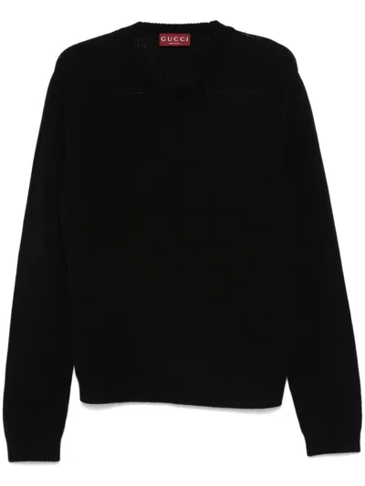 Gucci Web-stripe Jumper In 1060 Black