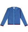Gucci Web Stripe Knitted Cardigan In Blue