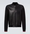Gucci Black Bomber Jacket With Front Logo In Nappa Leather And Mesh Man In Black