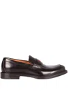 Gucci Web-stripe Leather Loafers In Brown