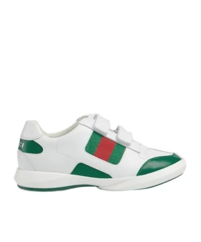 GUCCI GUCCI KIDS LOGO PRINTED ROUND TOE SNEAKERS