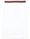 Gucci Women Cotton Jersey Skirt With Web Trim In White