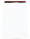 Gucci Women Cotton Jersey Skirt With Web Trim In White