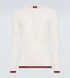 Gucci Web Stripe Ribbed-knit Silk Sweater In White