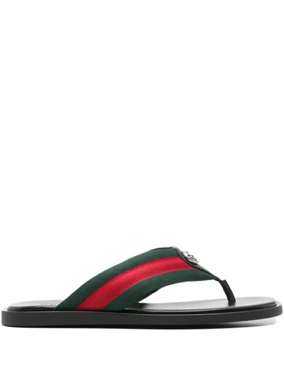 Gucci Interlocking G Thong Sandal In Green