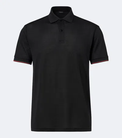 Gucci Web Stripe Silk Jersey Polo Shirt In Multi