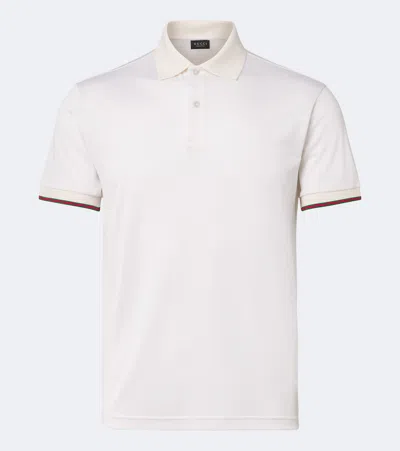 Gucci Web Stripe Silk Jersey Polo Shirt In Multi