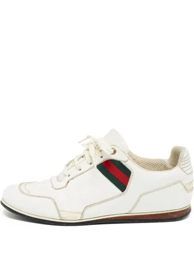 Pre-owned Gucci Web-stripe Sneakers