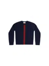 Gucci Web Stripe Sweater In Blue