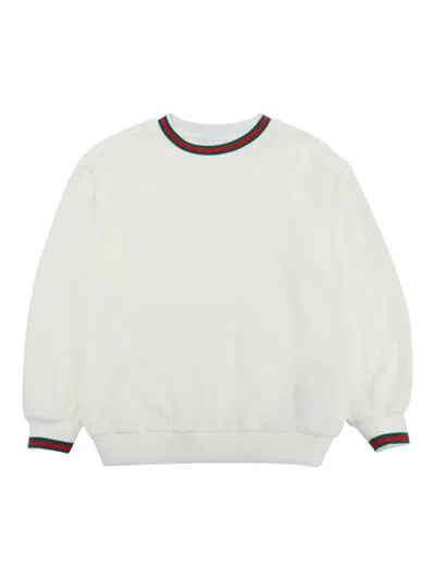 Gucci Kids' Web-stripe Sweatshirt In White
