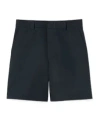 Gucci Double Cotton Twill Short With Web In Black