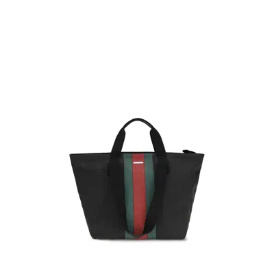 Gucci Web Stripe Tote Bag In Black