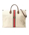 Gucci Web Stripe Tote Bag In White