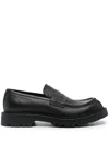 Gucci Leather Loafers With Round Toe And Rubber Sole In Black