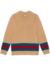 GUCCI WEB-STRIPE V-NECK JUMPER