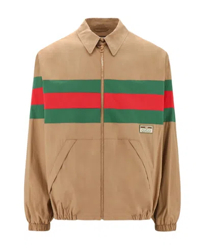 GUCCI GUCCI WEB STRIPED ZIPPED JACKET