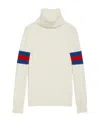 Gucci Web-striped Cashmere Jumper In White