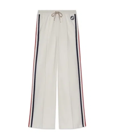 Gucci Web-striped Track Pants In White
