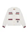 Gucci Gg Canvas Technical Jersey Cardigan In White