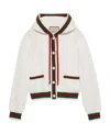 Gucci Web Stripe Ribbed-knit Wool Cardigan In White