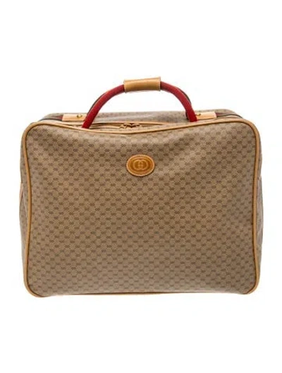 Pre-owned Gucci Web Suitcase Large In Brown