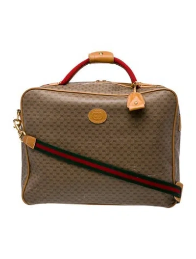 Pre-owned Gucci Web Suitcase Vintage In Neutral