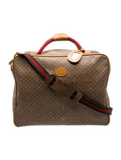 Pre-owned Gucci Web Suitcase Vintage In Neutral