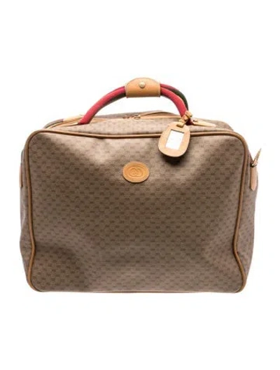 Pre-owned Gucci Web Suitcase Vintage In Neutrals