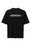 Gucci Printed Cotton T-shirt In Black