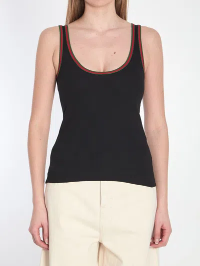 Gucci Web Tank Top In Black