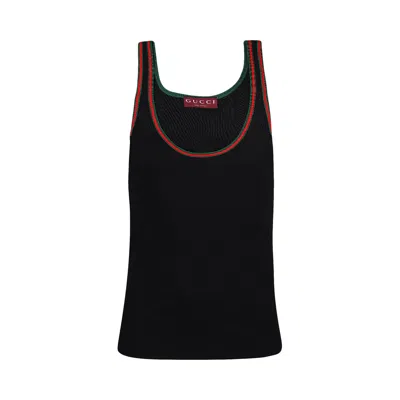 Pre-owned Gucci Web Tank Top 'black' | Women's Size L