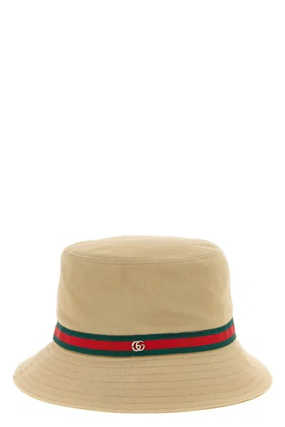 Gucci Web Tape Bucket Hat In Neutral