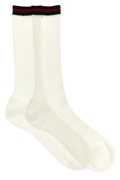 Gucci Web Tape Socks In White