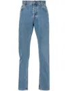 Gucci Web-stripe Tapered Jeans In Blue