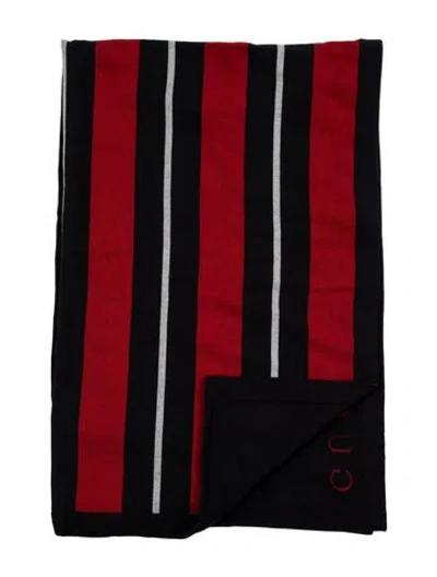 Pre-owned Gucci Web Throw Blanket W/ Tags In Blue