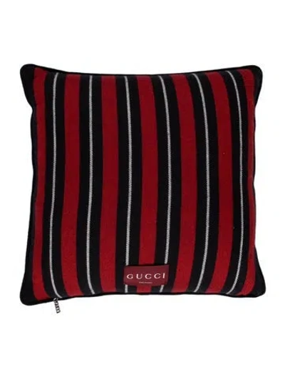 Pre-owned Gucci Web Throw Pillow In Blue