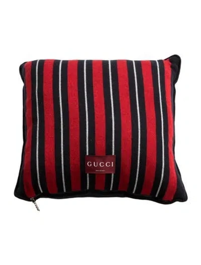 Pre-owned Gucci Web Throw Pillow In Blue