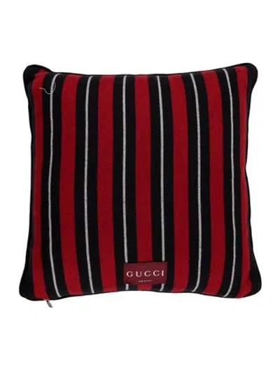 Pre-owned Gucci Web Throw Pillow In Blue