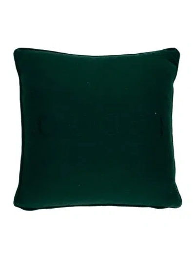 Pre-owned Gucci Web Throw Pillow In Green