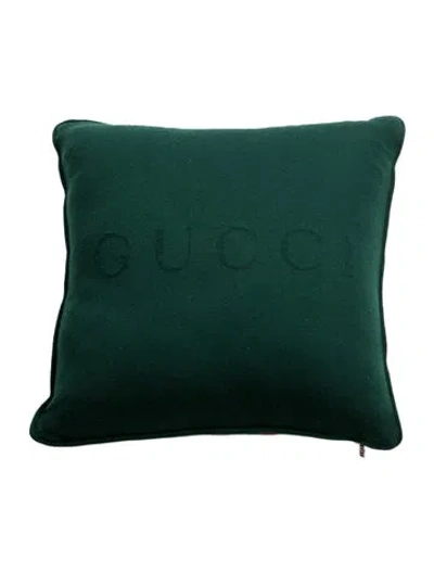 Pre-owned Gucci Web Throw Pillow In Green