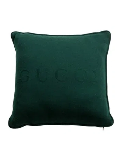 Pre-owned Gucci Web Throw Pillow In Green